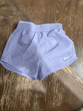 Nike Lavender Running Shorts with White Swoosh